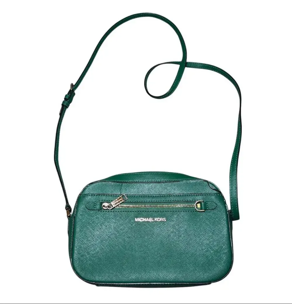 Michael Kors Jet‎ Set Large Saffiano Leather Crossbody Bag in Green